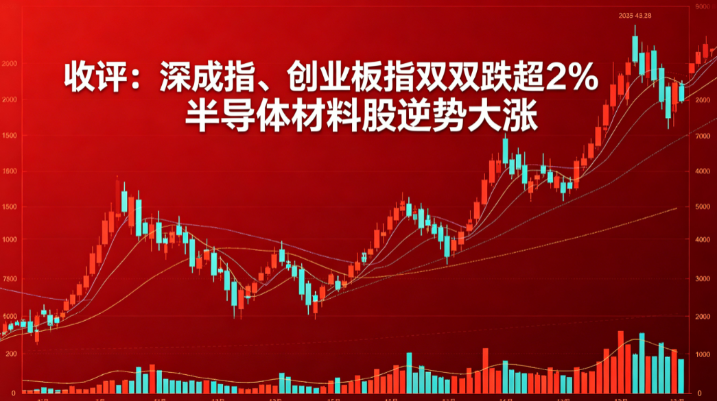 收评：深成指、创业板指双双跌超2% 半导体材料股逆势大涨